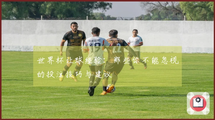 世界杯让球经验：那些你不能忽视的投注技巧与建议